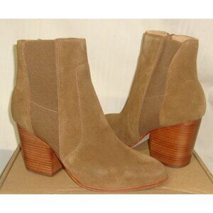 Soludos Emma Chestnut Suede Heeled Boots Women's Size US 9.5 NEW
